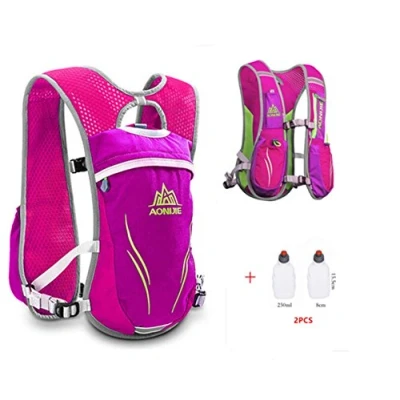 Afbeelding van AONIJIE UltrLicht 5.5L Running Drinkrugzak Hydration Pack Rugzak (Roze + 2 stks 250ML Flessen)