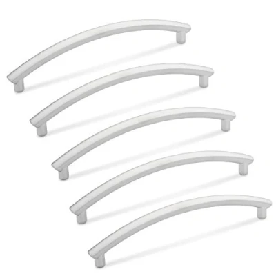 Afbeelding van 10 x Meubelgreep SW66 Boorgatafstand 128 mm Chroom mat Gebogen handgreep van SOTECH