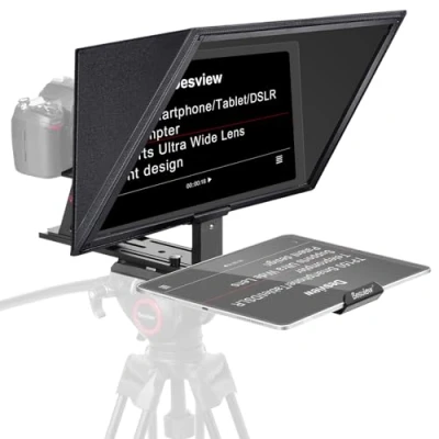 Afbeelding van Desview TP150 teleprompter 15 inch volledig metalen hefbare met afstandsbediening en App iOS/Android voor DSLR Camcorder Webcam Groothoekcameralens Video opname