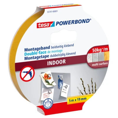 Afbeelding van Powerbond Tesa 55741 montagetape indoor 19mmx5m