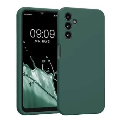 Afbeelding van kwmobile telefoonhoesje geschikt voor Samsung Galaxy A14 5G TPU backcover met siliconen coating Smartphone case in dennengroen