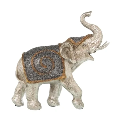 Afbeelding van Alexandra House Living Decoratief figuur, zilverkleurig, kunststof, olifant, 12 x 24 23 cm