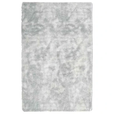 Afbeelding van vidaXL hoogpolig vloerkleed 130x200 cm polyester zilvergrijs