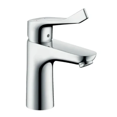 Afbeelding van Hansgrohe focus eengreeps care wastafelmengkraan 100 met verlengde greep zonder wastegarnituur chroom 31915000
