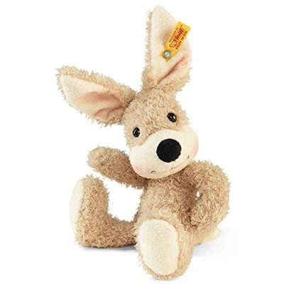 Afbeelding van Steiff knuffeldier Mr. Cupcake haas, schattig met kunststof ogen, kinderen, jongens en meisjes, pluche dier 22 cm, beige, 080241