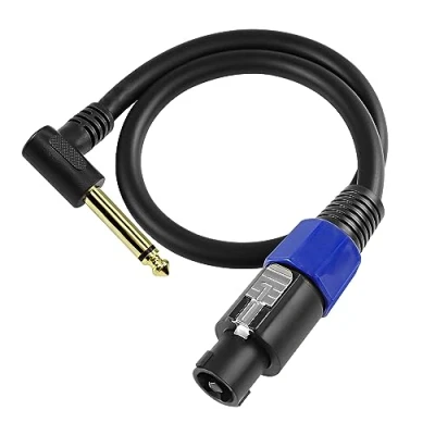 Afbeelding van MEIRIYFA Speakon naar 1/4 Mono Speaker Kabel, 6.35mm (1/4) TS Mannetje Plug Audio Kabel met Twist Lock 0.5M (6.35mm Mannelijk)