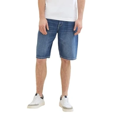 Afbeelding van TOM Tailor Morris Jeansshort, Heren, Maat: 40, Used mid stone blue denim