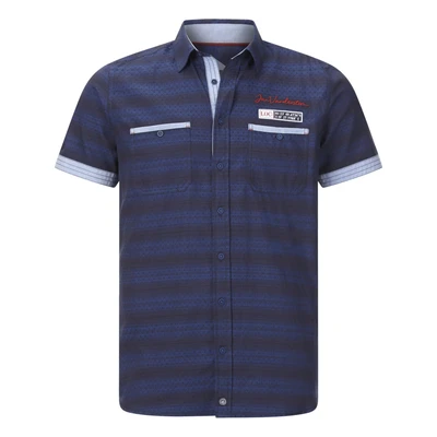 Afbeelding van Jan Vanderstorm +FIT Collectie casual overhemd LEIKVARD Plus Size donkerblauw