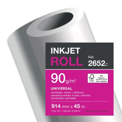 Afbeelding van Clairefontaine plotterpapier ft 914 mm x 45 m, 90 g, PAK VAN 2