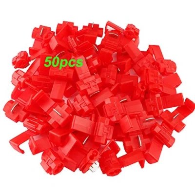 Afbeelding van QitinDasen 50Pcs Premium Scotch Lock Draadconnectoren, Elektrische Draad Splitterconnectoren, Quick Connector Aftakconnector, voor Kabeldoorsnede 0.5 1.0mm² / 22 18 AWG (Rood)