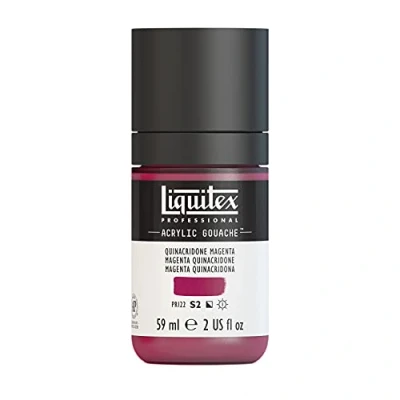 Afbeelding van Liquitex 2059114 Professional Acrylic Gouache, acrylverf met gouache eigenschappen, lichtecht, watervast 59ml Fles, Quinacridone Magenta