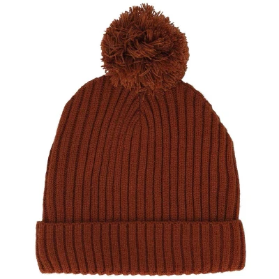 Afbeelding van Baby Muts Ribbed + Pompon One Size Midden Bruin