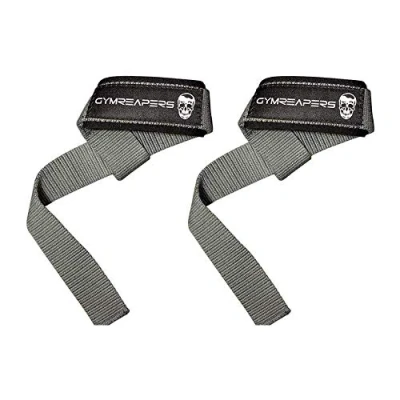 Afbeelding van Gymreapers Polsbanden voor gewichtheffen, bodybuilding, powerlifting, krachttraining, deadlifts gewatteerd neopreen met 45,7 cm katoen (grijs)