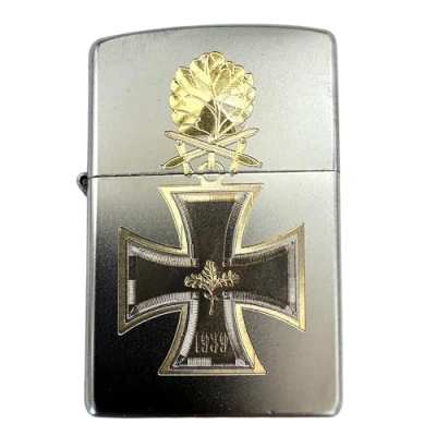 Afbeelding van Zippo Ridderkruis 1939 met eikenloof aansteker, chroom, zilver, 6 x 3,5 2 cm