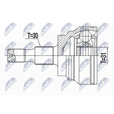 Afbeelding van Homokineet reparatie set, aandrijfas NTY NPZ ME 031