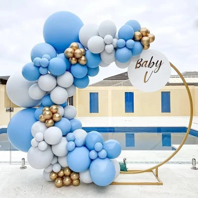 Afbeelding van FeestmetJoep® Ballonnenboog Goud &amp; Blauw Verjaardag versiering