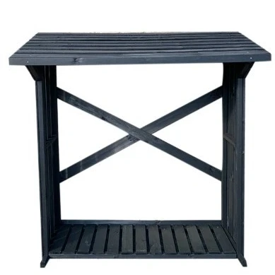 Afbeelding van Intergard Houtberging haardhoutberging robuust met vloer 180x180x70cm (zwart)