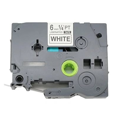 Afbeelding van BROVACS 1 Pack Zwart op Wit Extra Sterkte Zelfklevende Label Tape Compatibel voor Brother P Touch TZ S211 TZe 6mm 1/4&quot; OPA1221