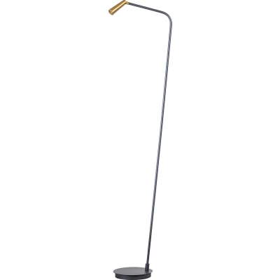 Afbeelding van ETH Barry Vloerlamp led 1x3w 2700k zwart+mat messing L300xW300xH1380mm 3 stap dimbaar 66Lm