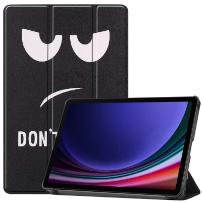 Afbeelding van Samsung Galaxy Tab S9 Hoes: iMoshion Design Trifold Bookcase Don&#039;t touch Kunstleder Tablet Hoezen