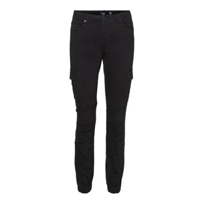 Afbeelding van Vero Moda Vmivy Ankle Cargobroek, Dames, Maat: Mx30, Black