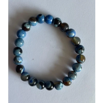 Afbeelding van Edelsteen Armband Vuuragaat Blauw 8mm 18 cm