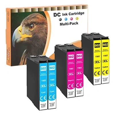 Afbeelding van D&amp;C 6 x inktcartridges, compatibel met Epson 502 XL, voor Expression Home XP 5100 Series 5105, 5115, Workforce WF 2800 Series, 2860 D, 2860, DWF, 2865, 2 cyaan,