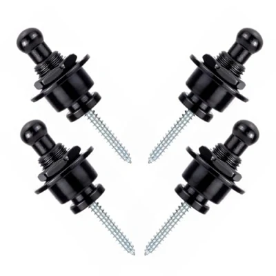Afbeelding van 4 stks Gitaar Strap Lock Ronde Hoofd Zwarte Bass Sloten