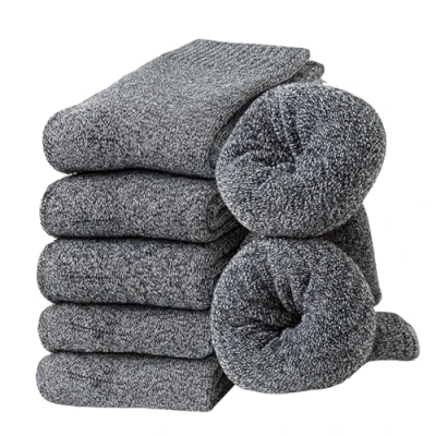 Afbeelding van Josnown Thicken Herensokken, 5 Paar thermische sokken voor heren, zachte en gezellige warme wollen in de winter, UK 6 11, E Grijs Fancy, 40 45 EU
