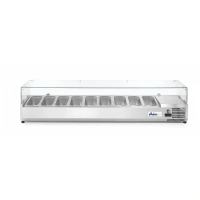 Afbeelding van Hendi Opzetkoelvitrine GN 1/3, RVS, 39,5(b)x200,6(d)x43(h)cm, 9x 232996