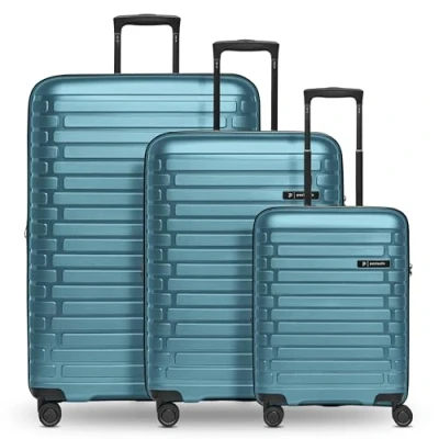 Afbeelding van Pactastic Collection 04 + BC, Champaign Metallic, Kofferset (3 teilig) erweiterbar, Harde trolley met zwenkwielen