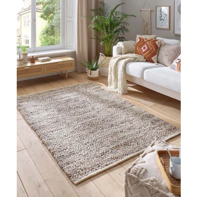 Afbeelding van Wollen Tapijt/Vloerkleed Ursule Bruin/grijs 200x290 Cm 100% Wol