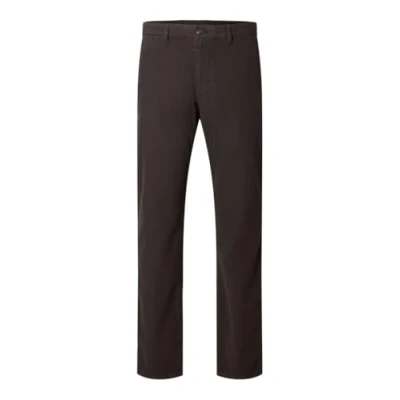 Afbeelding van Selected Homme SLH Miles Structure DYED Chino, Heren, Maat: 38x32, Chocolate torte