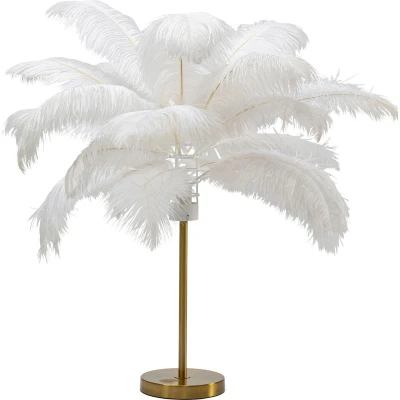 Afbeelding van KARE Feather Palm tafellamp met veren, wit