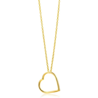 Afbeelding van Miore Hart Ketting met Hanger Dames Halsketting Aniversary 9 Karaat Kleur Geelgoud Handgemaakte Hoogwaardige Sieraden