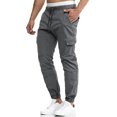 Afbeelding van Indicode Heren Levy Cargo Pants Cargobroek van katoen met 6 zakken Iron XXL