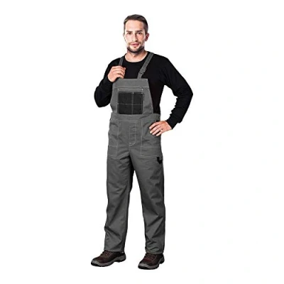 Afbeelding van REIS Multimaster MMS Beschermende Tuinbroek Verstelbare Pasvorm, Meerdere Zakken, Duurzame Stof, 65% Polyester 35% Katoen, Kleur: Grijs Zwart, Maat: 48