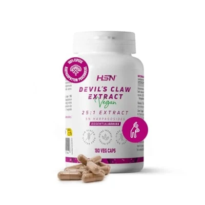 Afbeelding van HSN Harpagophytum Extract 400 mg (Duivelsklauw) (5% Harpagosiden) 180 Plantaardige Capsules 100% Wortelextract van procumbens Non GMO, Vegan, Glutenvrij