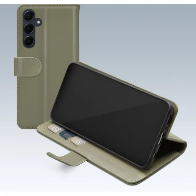 Afbeelding van Mobilize Telefoonhoesje geschikt voor Samsung Galaxy A55 Hoesje Premium Gelly Wallet Bookcase Portemonnee Pasjeshouder 3 Pasjes Pinpas / OV Kaart Rijbewijs Groen