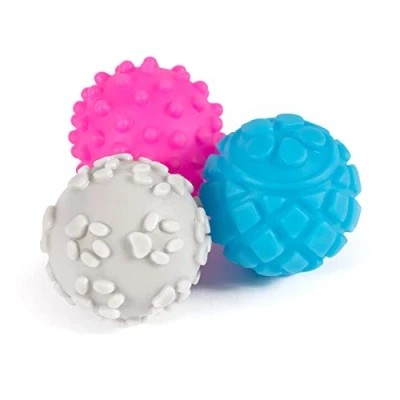 Afbeelding van Ancol Small Bite Vinyl 6 Bal Assortiment, 4,5 cm, helder