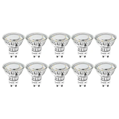 Afbeelding van LE GU10 LED, 4W 350 Lumen LED lichtbron, 2700 Kelvin warm wit vervangt 50W halogeenlampen, 120 stralingshoek reflectorlampen, 10 Stuks