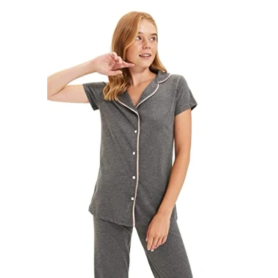 Afbeelding van Trendyol Standaard mouw Reverskraag Pyjamaset