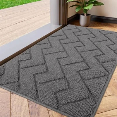 Afbeelding van Deurmatten Binnen Duiten Biscpro Schoonloopmat Vuilschraper,Antislip, Machinewasbaar,Waterabsorberend, entree deurmat voor voordeur, gang, entree, keuken, slaapkamer (Grey, 50x80cm)