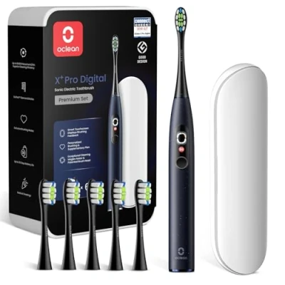 Afbeelding van Oclean X Series Pro Digital Travel Set, Sonic Electric Toothbrush Adults w Smart Screen,8 Areas Tracking, One click Supplementary Brushing, 3 Modes, 6 Replacement Heads &amp; Case Star Purple