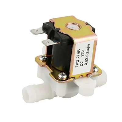 Afbeelding van Elektrische elektromagnetische ventiel, DC 12V Elektrisch Magneetventiel Normaal Gesloten N/C Plastic Klep OD Water Inlaatschakelaar 12mm