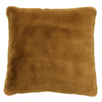 Afbeelding van Dutch Decor ZAYA Kussenhoes 45x45 cm bontlook effen kleur Tobacco Brown bruin