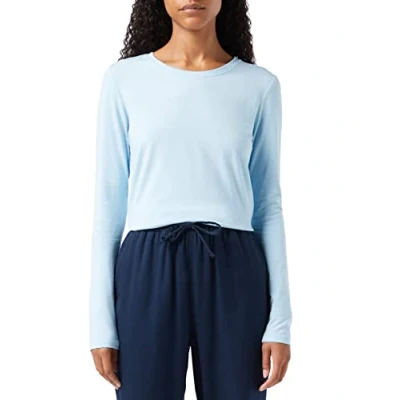 Afbeelding van Amazon Essentials Women&#039;s T shirt met lange mouwen en ronde hals in klassieke pasvorm (verkrijgbaar grote maten), Hemelsblauw, S