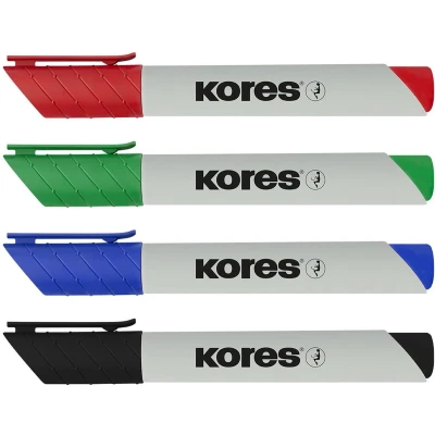 Afbeelding van KORES Whiteboard markers &quot;ECO XW1&quot; 90% recycled plastic 3mm ronde punt set à 4 kleuren