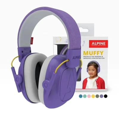 Afbeelding van Alpine Muffy Kids Gehoorbescherming kinderen Oorbeschermers Oorkappen Verminderd omgevingsgeluid en verhoogd de concentratie Handig voor in klas of bij luidruchtige events Paars Demping 25 dB