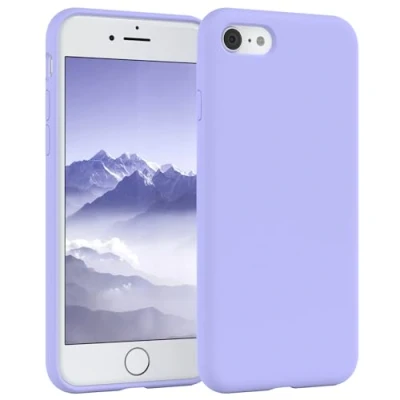 Afbeelding van EAZY CASE Premium siliconen telefoonhoes compatibel met iPhone SE (2022/2020) / 8/7, slimcover camerabescherming en binnenvoering, hoes, beschermhoes, bumper case, softcase,